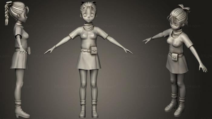 Статуэтки девушки (Bulma, STKGL_0250) 3D модель для ЧПУ станка